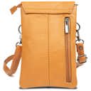 Light Brown Genuine Leather Cell-Phone Crossbody Wallet Purse