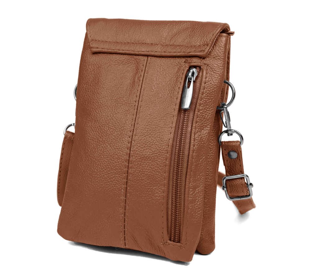 Genuine Leather Cell-Phone Crossbody Wallet Purse