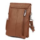 Dark Brown Genuine Leather Cell-Phone Crossbody Wallet Purse