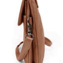 Dark Brown Genuine Leather Cell-Phone Crossbody Wallet Purse