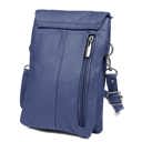 Navy Genuine Leather Cell-Phone Crossbody Wallet Purse