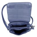 Navy Genuine Leather Cell-Phone Crossbody Wallet Purse