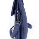 Navy Genuine Leather Cell-Phone Crossbody Wallet Purse