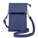 Navy Genuine Leather Cell-Phone Crossbody Wallet Purse