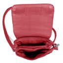 Red Genuine Leather Cell-Phone Crossbody Wallet Purse