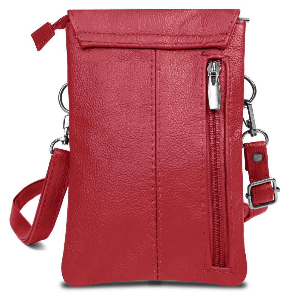 Genuine Leather Cell-Phone Crossbody Wallet Purse