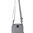 Gray Men's Small Messenger Crossbody Shoulder Bag 4 Compartments Detachable Strap