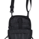 Black Men's Small Messenger Crossbody Shoulder Bag 4 Compartments Detachable Strap