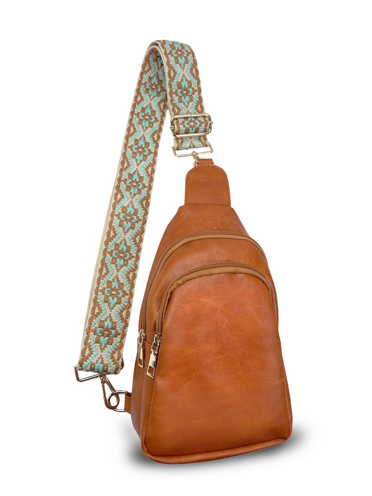 Vegan Leather Crossbody Sling Bag with Credit Card Slots