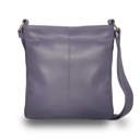 Purple Real Leather Crossbody Bag for