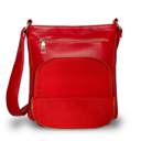 Red Real Leather Crossbody Bag for