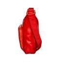 Red Real Leather Crossbody Bag for