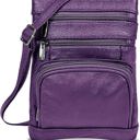 Purple Krediz Genuine Leather Cross Body Handbag - Soft & Durable Crossbody Bags- XL Plus Size