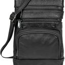 Black Krediz Genuine Leather Cross Body Handbag - Soft & Durable Crossbody Bags- XL Plus Size