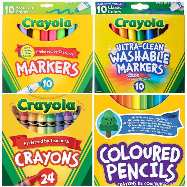 Crayola 4 Set Assorted Style Marker Crayon Color Pencil