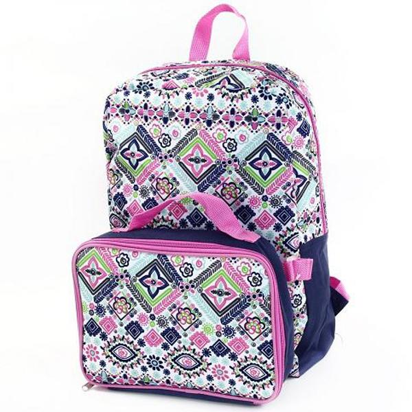 Aztec Pink and Navy Lunchbag Backpack