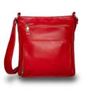 Red Real Leather Crossbody Bag for