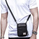  Men's Small Messenger Crossbody Shoulder Bag 4 Compartments Detachable Strap