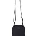 Black Men's Small Messenger Crossbody Shoulder Bag 4 Compartments Detachable Strap