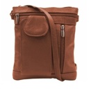 Dark Brown On-The-Go Soft Leather Crossbody Bag with Plus-Size Option