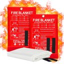  2 Pack Emergency Fiberglass 40" x 40"  Fire Blanket