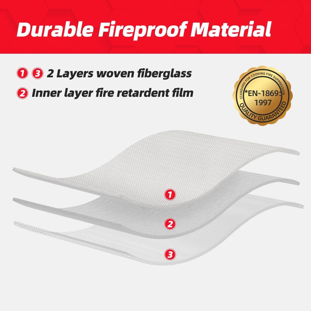 2 Pack Emergency Fiberglass 40" x 40"  Fire Blanket