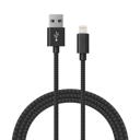 Black MFI Certified Lightning Charging Cable for iPhone