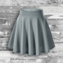 Medium Gray Basic Versatile Skater Skirt