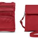 Red Genuine Leather Cross-body Purse with Leather Small Cross-body Purse Pouch