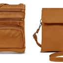 Light Brown Genuine Leather Cross-body Purse with Leather Small Cross-body Purse Pouch