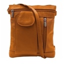 Light Brown On-The-Go Soft Leather Crossbody Bag with Plus-Size Option