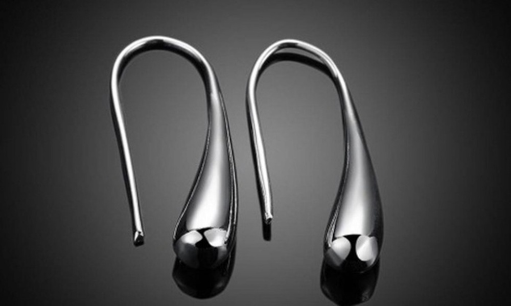 Sterling Silver Plated Waterdrop Hook Earrings