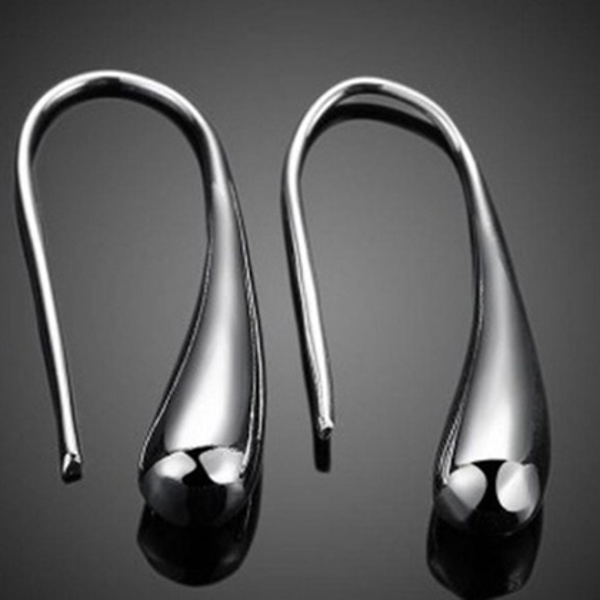 Sterling Silver Plated Waterdrop Hook Earrings