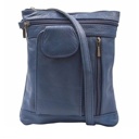 Navy On-The-Go Soft Leather Crossbody Bag with Plus-Size Option