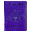 Purple Vaccination Card Holder Passport Wallet