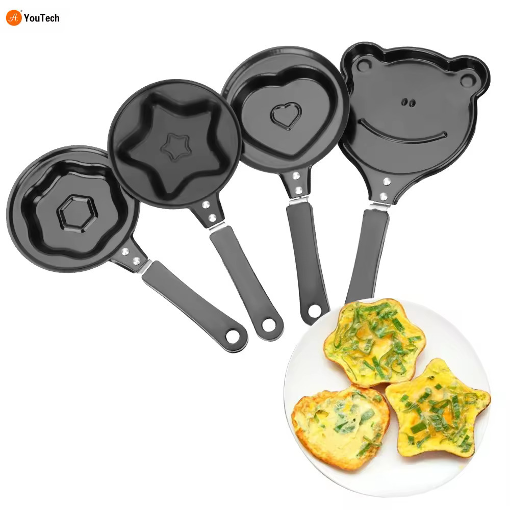 Set of 4 Breakfast Egg Omelet Pancake Flip Non-Stick Pan