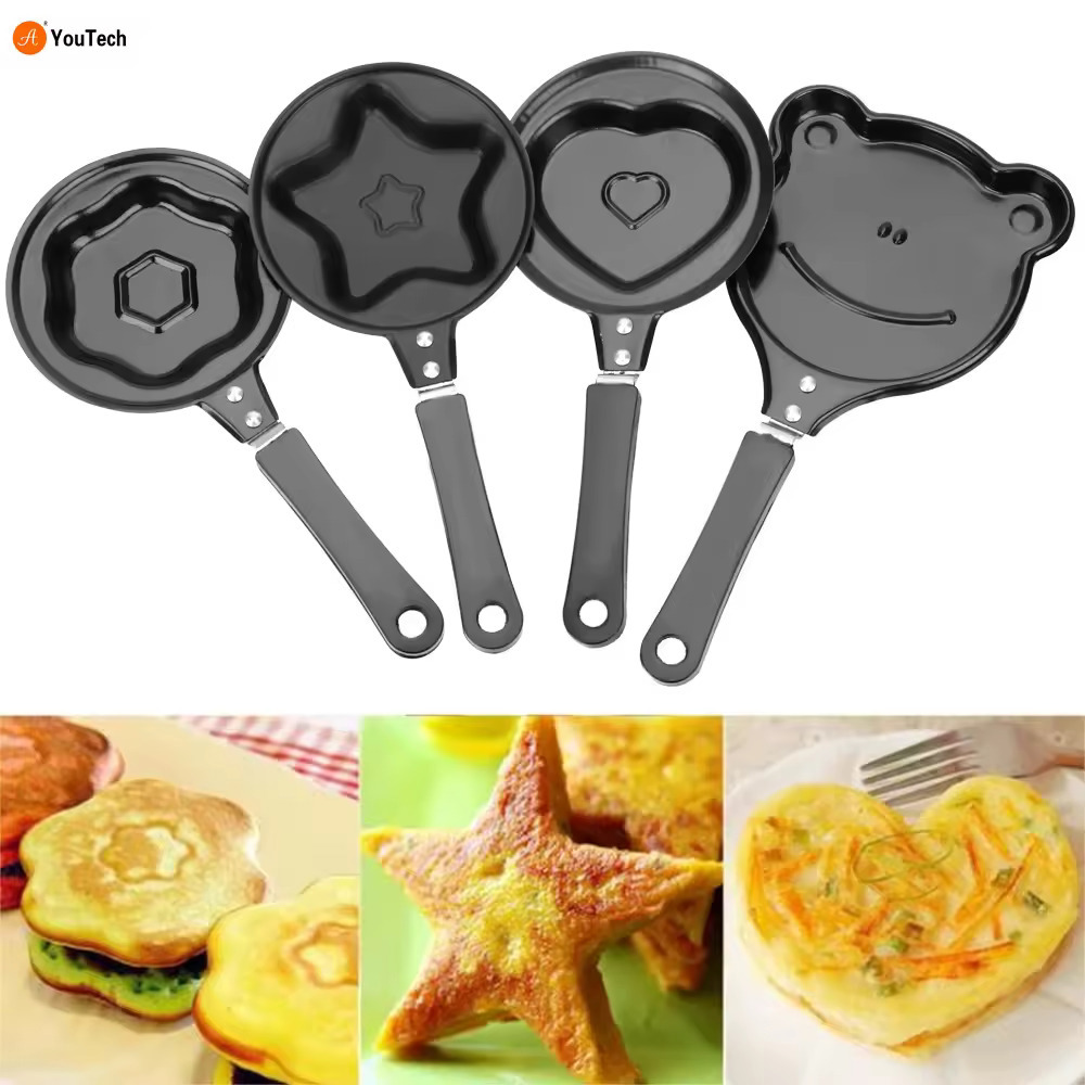 Set of 4 Breakfast Egg Omelet Pancake Flip Non-Stick Pan