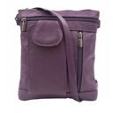 Purple On-The-Go Soft Leather Crossbody Bag with Plus-Size Option