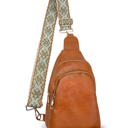 Brown Vegan Leather Crossbody Sling Bag with Credit Card Slots