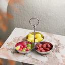  Elegant Triple Bowl Fruit Nuts and Snack Serving Tray