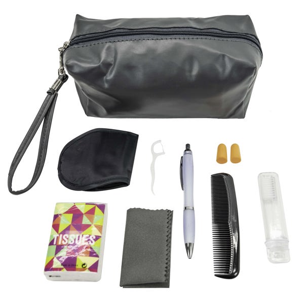 9-Piece First Class Travel Kit with Toiletry Pouch Bag