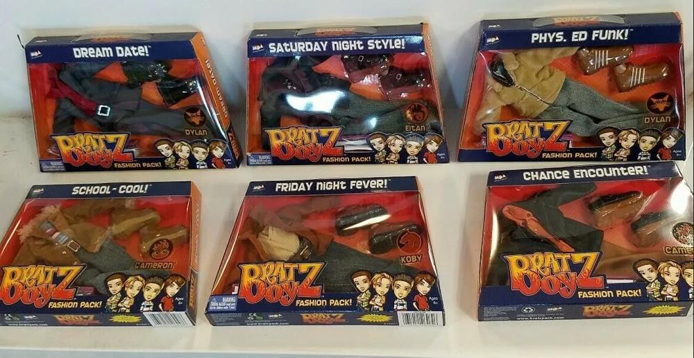 6 Pack Full Collection Bratz Boyz Doll Fashion Pack Clothes with Shoes