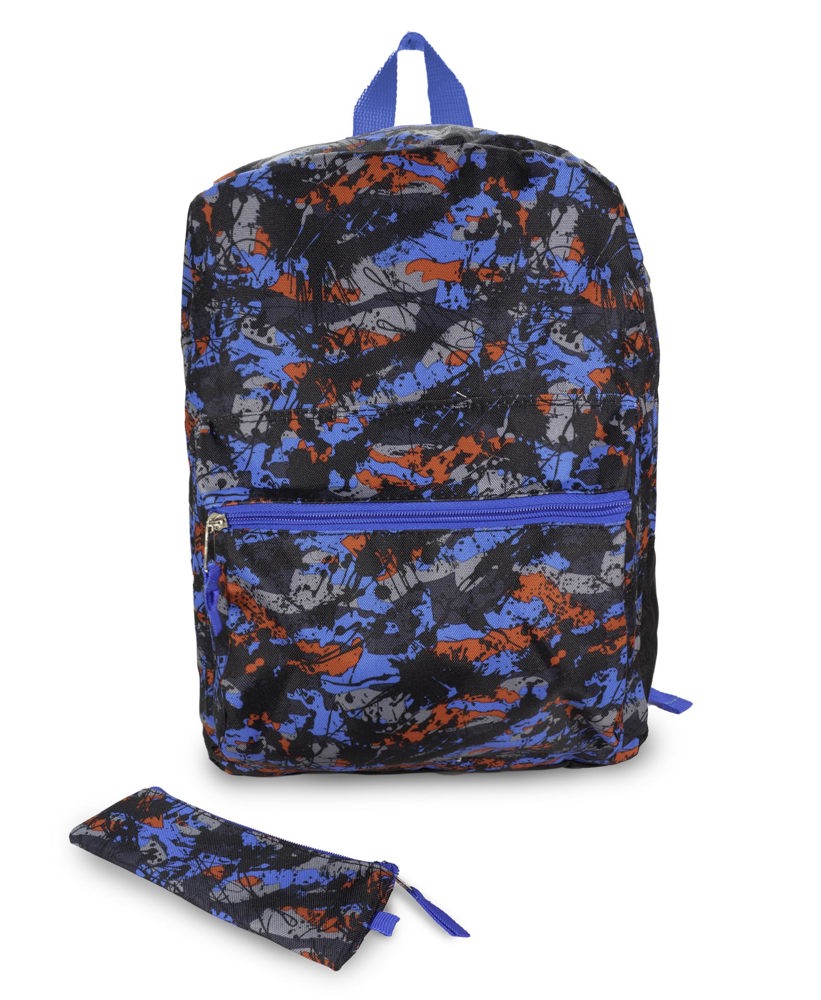 Blue Red Camo 16" Backpack