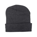 Gray Fleece Lined Fold Over Thermal Winter Hat