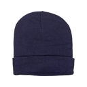 Blue Fleece Lined Fold Over Thermal Winter Hat