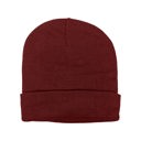 Red Fleece Lined Fold Over Thermal Winter Hat