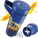 Blue 15.5-Ounce Rechargeable Personal 6-Blade Blender for Shakes & Smoothies