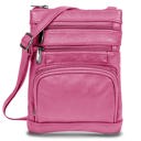 Hot Pink Krediz Genuine Leather Cross Body Handbag - Soft & Durable Crossbody Bags- Standard Size