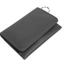 Black RFID Genuine Leather Key Ring Wallet - 5 Colors