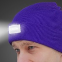 Purple LED Headlamp Beanie for Men and Women